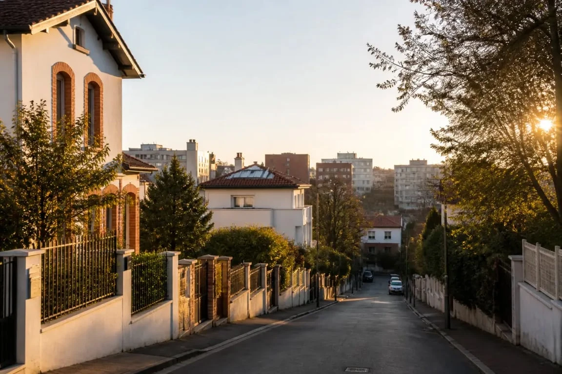 Côte Pavée Toulouse : vue d’un quartier résidentiel calme avec rues en pente et maisons avec jardin