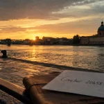 coucher du soleil toulouse à 20h58 au bord de la Garonne