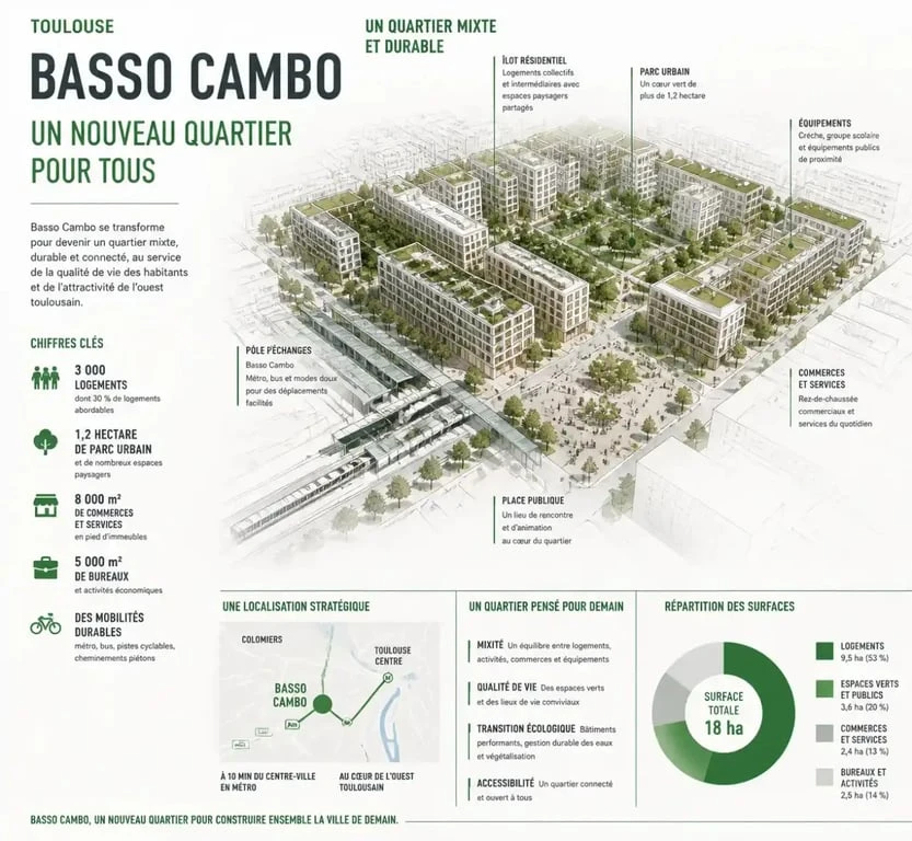 Projet de restructuration du centre commercial Basso Cambo à Toulouse