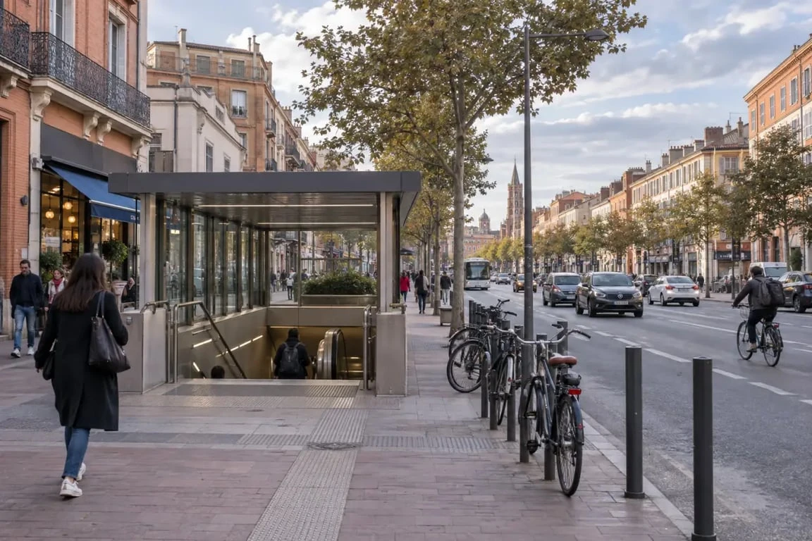 Station et environnement urbain de Barrière de Paris à Toulouse