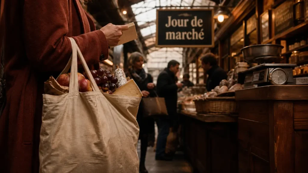 Jour de marché Toulouse : étals et cabas au marché couvert