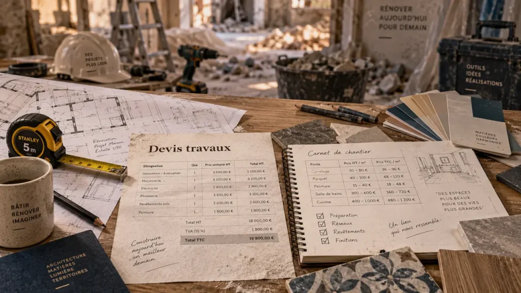 Devis travaux Toulouse : plans, fiche devis et budget travaux au m²